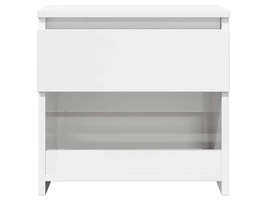 Mesas de cabeceira 2 pcs 40x30x39 cm contrapl. branco brilhante