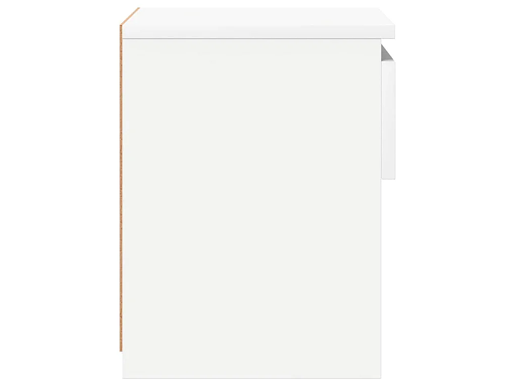 Mesas de cabeceira 2 pcs 40x30x39 cm contrapl. branco brilhante