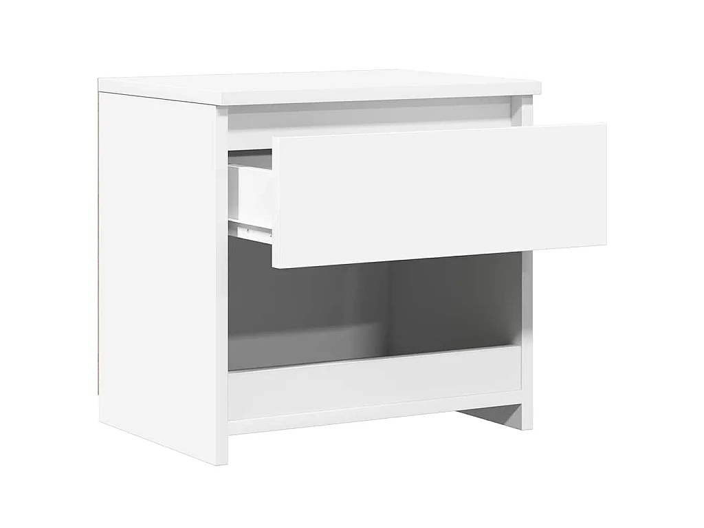 Mesas de cabeceira 2 pcs 40x30x39 cm contrapl. branco brilhante