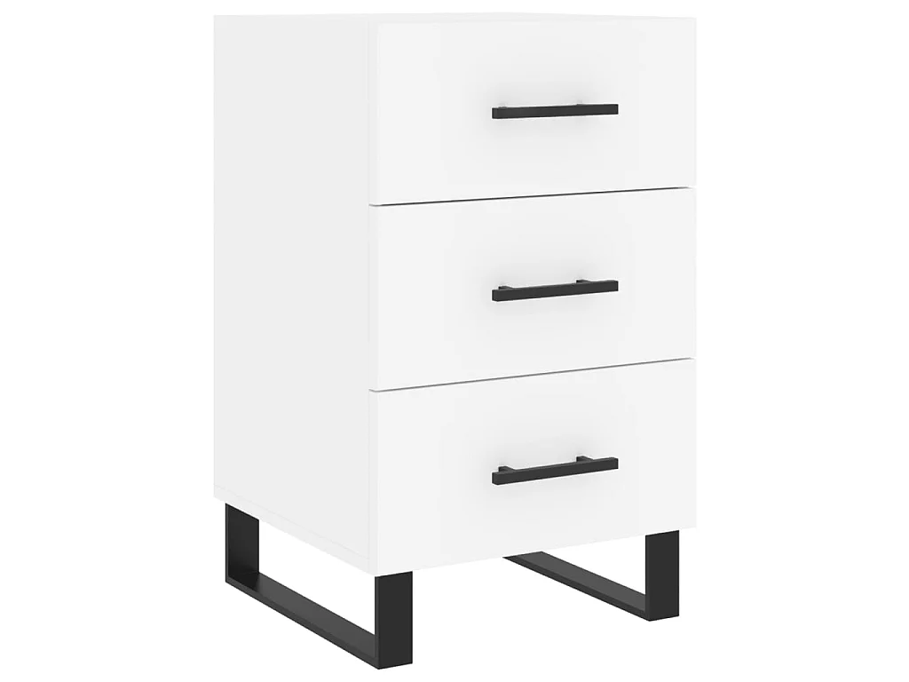 Comodino Bianco 40x40x66 cm in Legno Multistrato