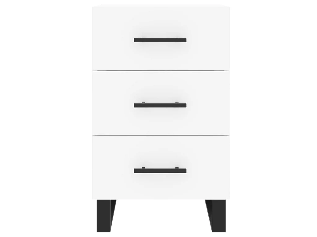 Comodino Bianco 40x40x66 cm in Legno Multistrato