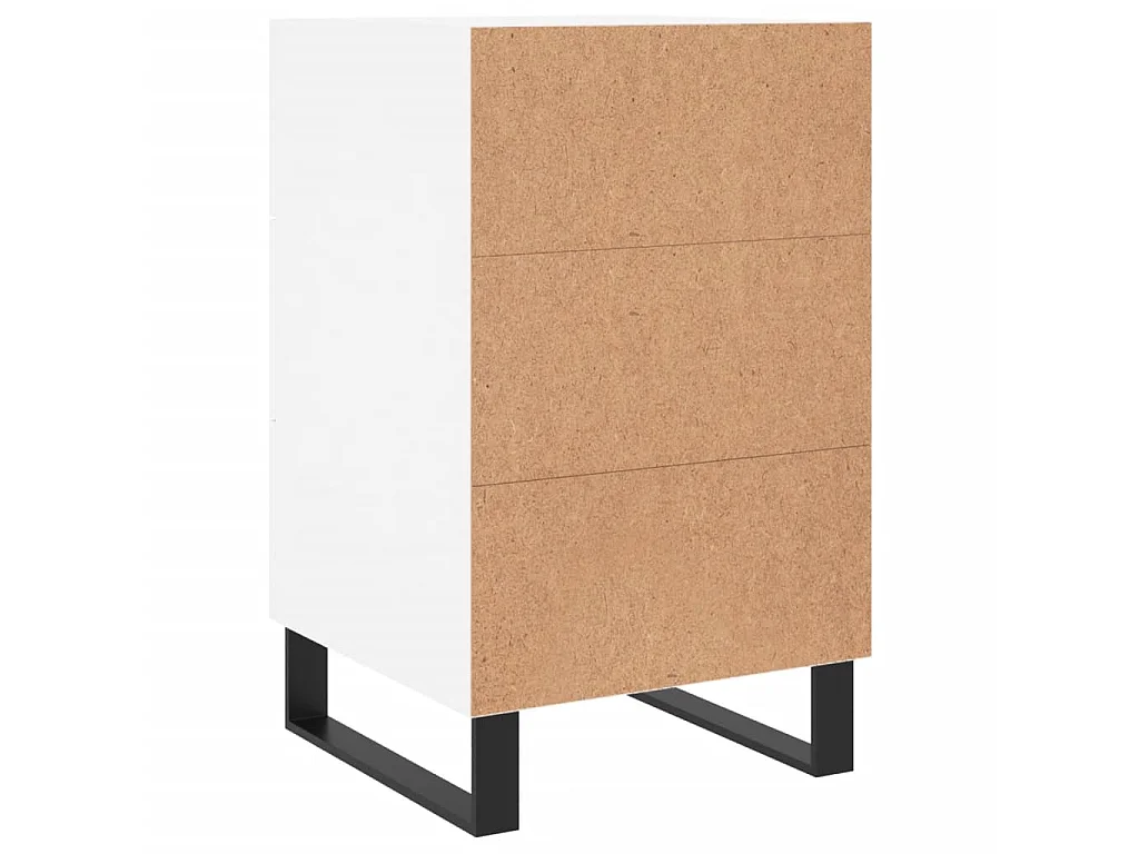 Comodino Bianco 40x40x66 cm in Legno Multistrato
