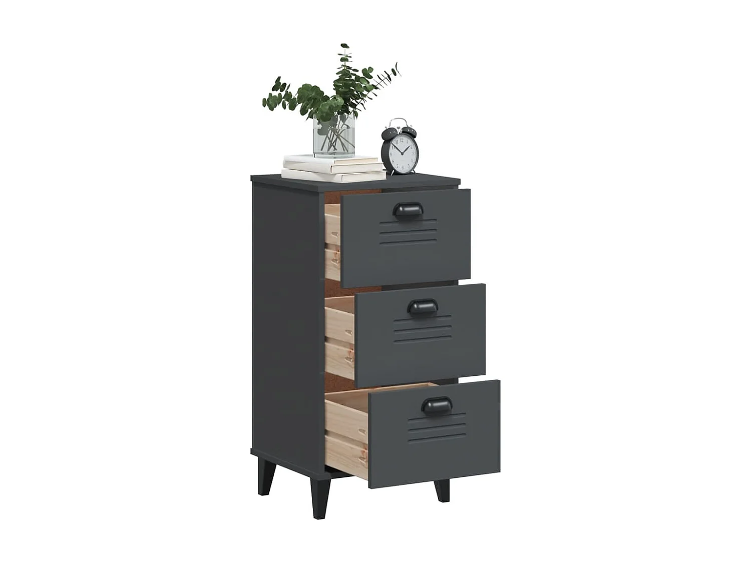 Table de chevet VIKEN gris anthracite bois d'ingénierie