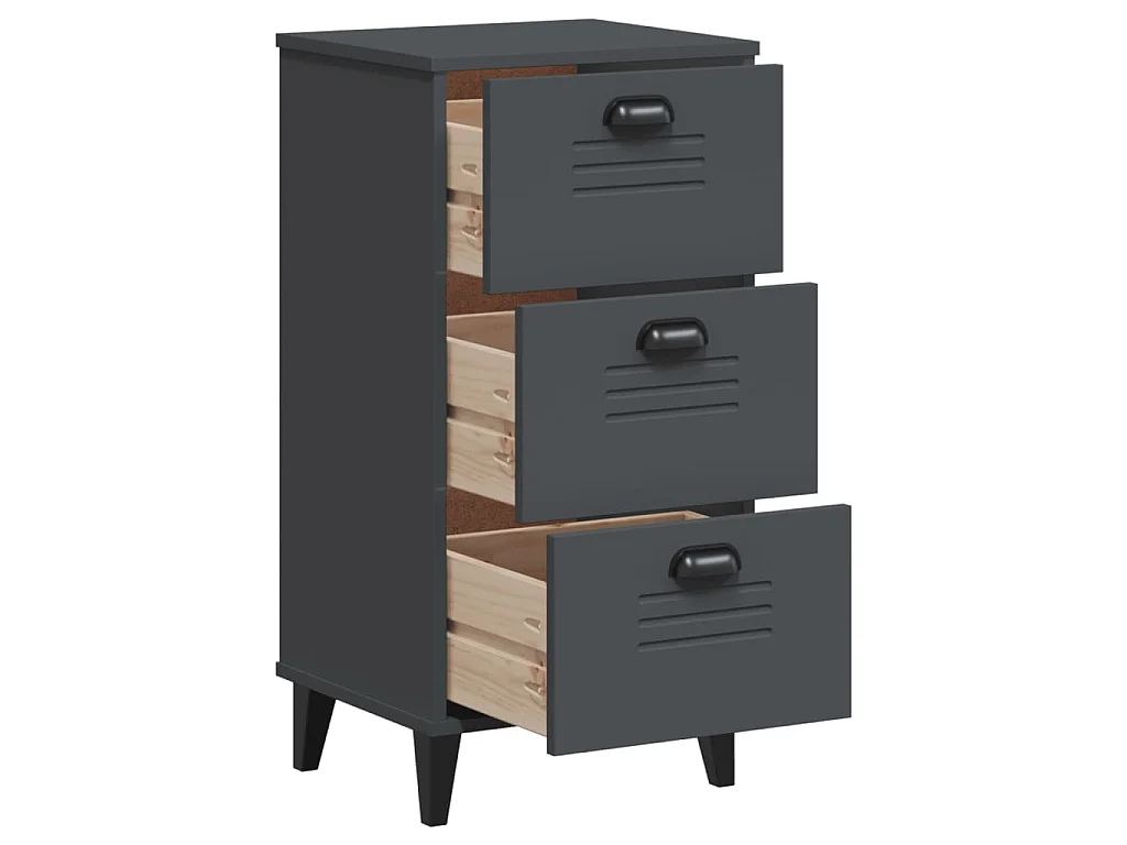 Table de chevet VIKEN gris anthracite bois d'ingénierie