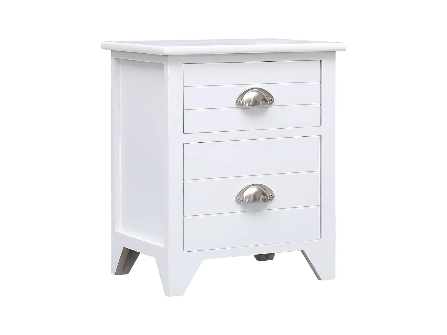 Table de chevet Blanc 38x28x45 cm Bois de Paulownia