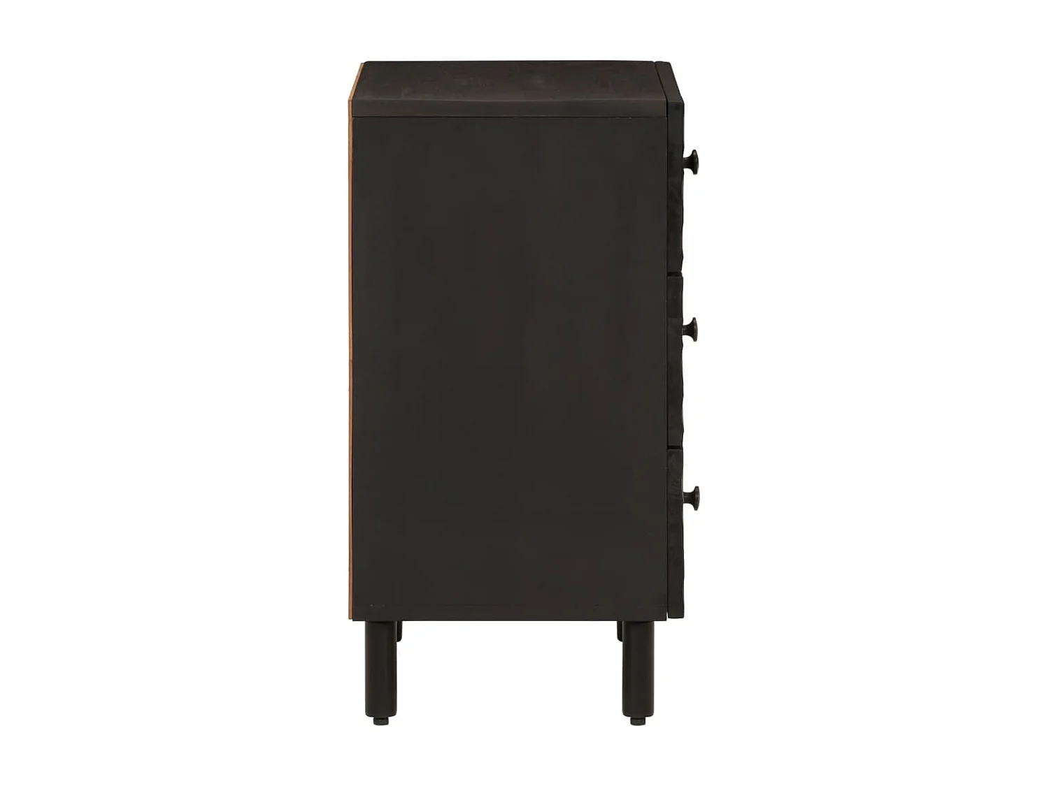 Mesa de cabeceira 50x33x60 cm madeira de mangueira maciça preto