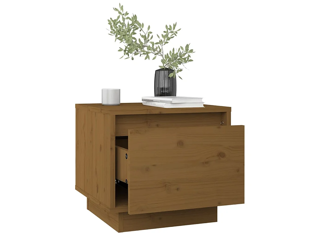 Tables de chevet 2pcs Marron miel 35x34x32cm Bois de pin solide