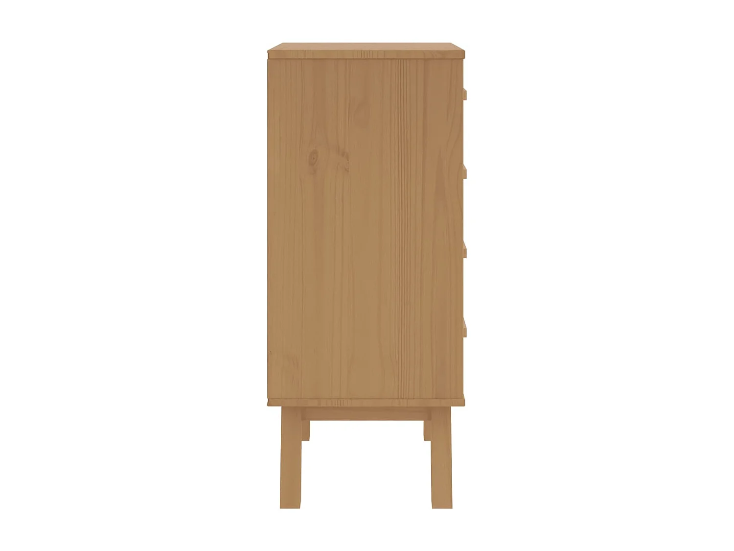 Comodino OLDEN Bianco e Marrone in Legno Massello di Pino