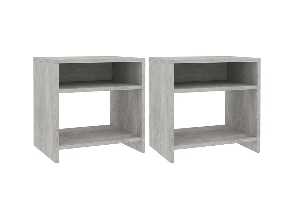 Tables de chevet 2 pcs Gris béton 40x30x40 cm Bois d'ingénierie