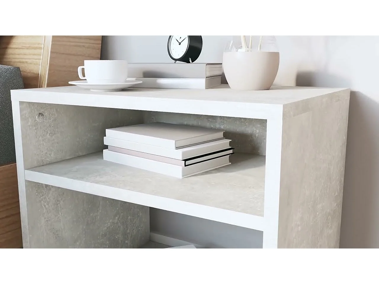 Tables de chevet 2 pcs Gris béton 40x30x40 cm Bois d'ingénierie