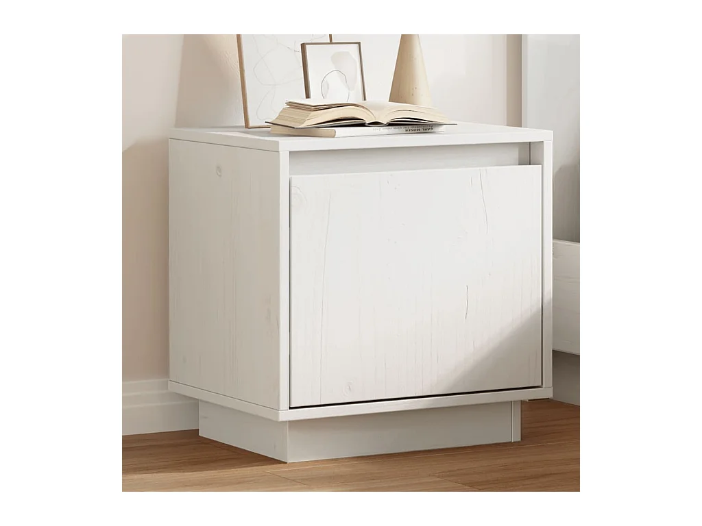 Table de chevet Blanc 40x30x40 cm Bois de pin solide