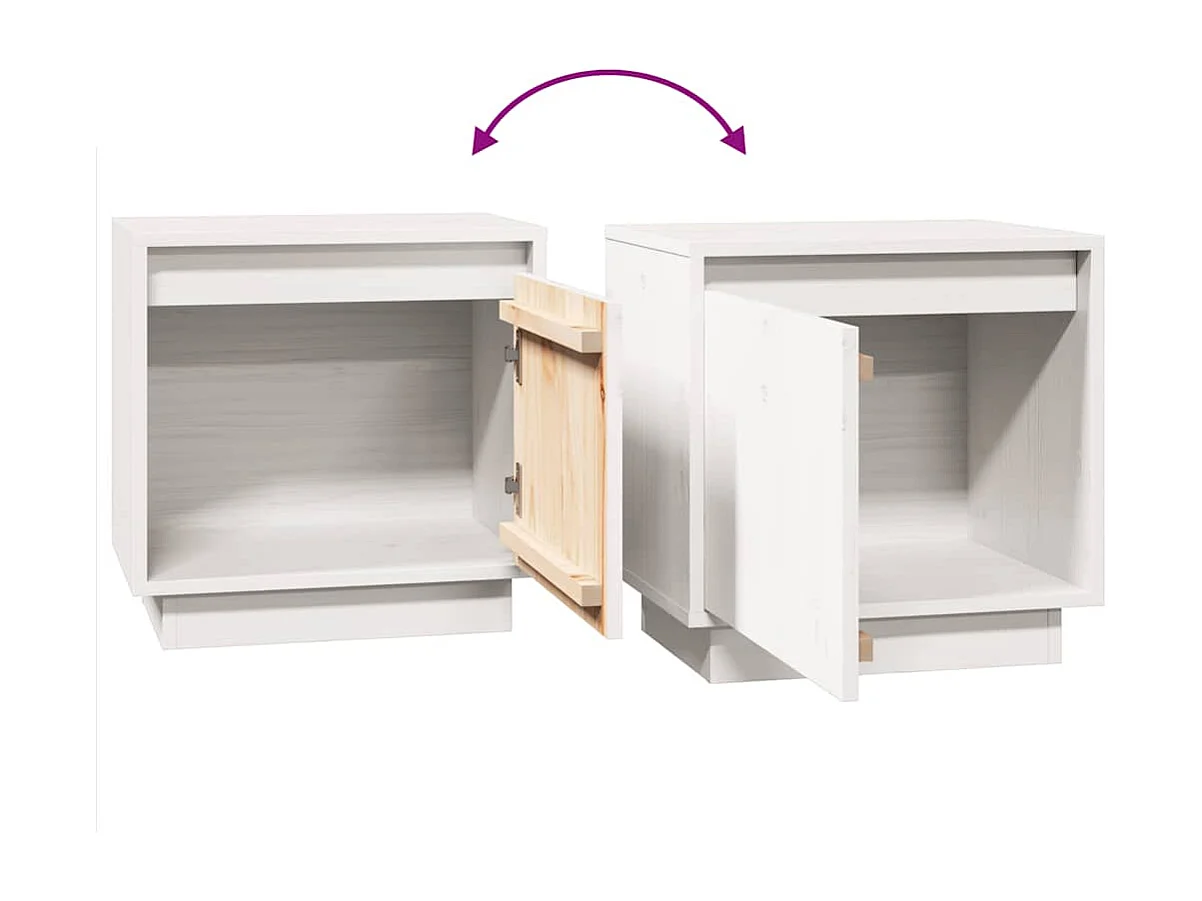 Table de chevet Blanc 40x30x40 cm Bois de pin solide