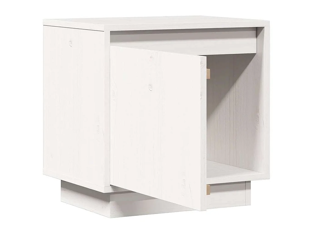 Table de chevet Blanc 40x30x40 cm Bois de pin solide