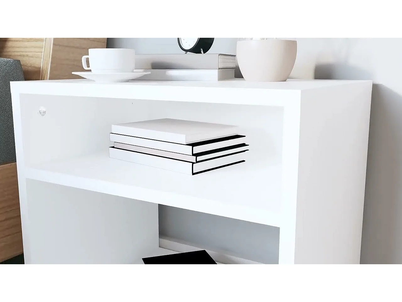 Tables de chevet 2 pcs Blanc 40x30x40 cm Bois d'ingénierie