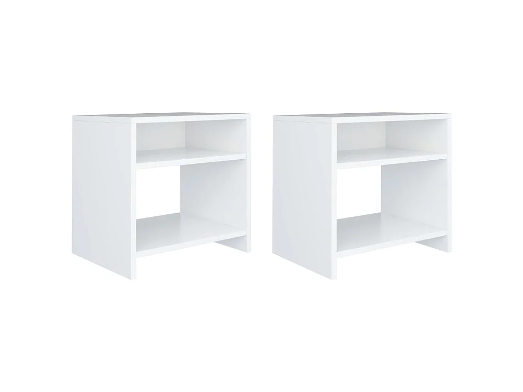 Mesitas de noche 2 uds madera contrachapada blanco 40x30x40 cm