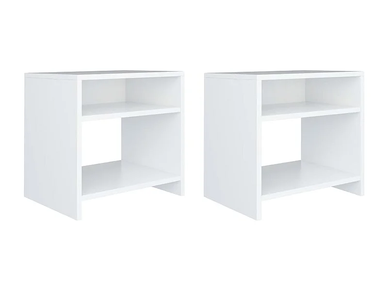 Comodini Bianchi 2 pz 40x30x40 cm Legno Ingegnerizzato