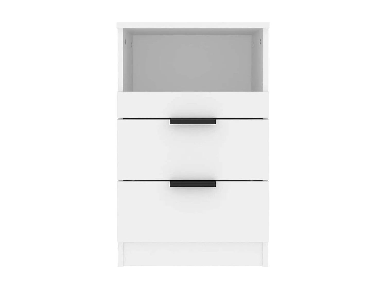 Tables de chevet 2 pcs Blanc Bois d'ingénierie