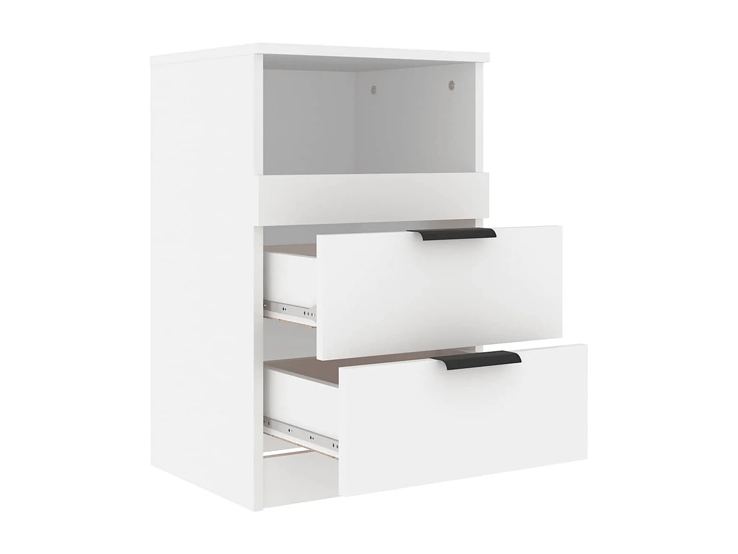 Tables de chevet 2 pcs Blanc Bois d'ingénierie