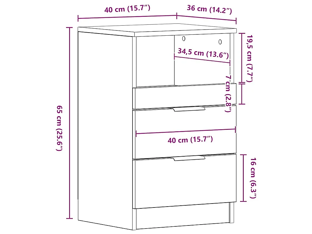 Tables de chevet 2 pcs Blanc Bois d'ingénierie
