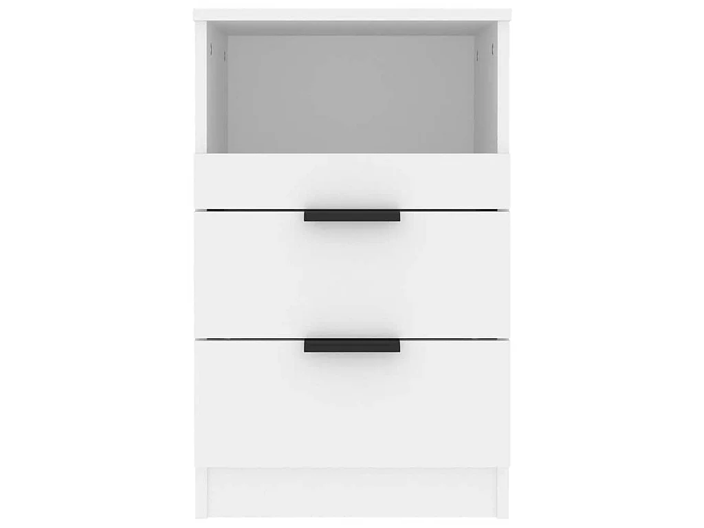 Tables de chevet 2 pcs Blanc Bois d'ingénierie