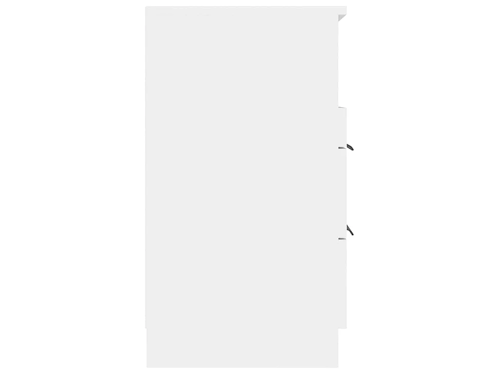 Tables de chevet 2 pcs Blanc Bois d'ingénierie