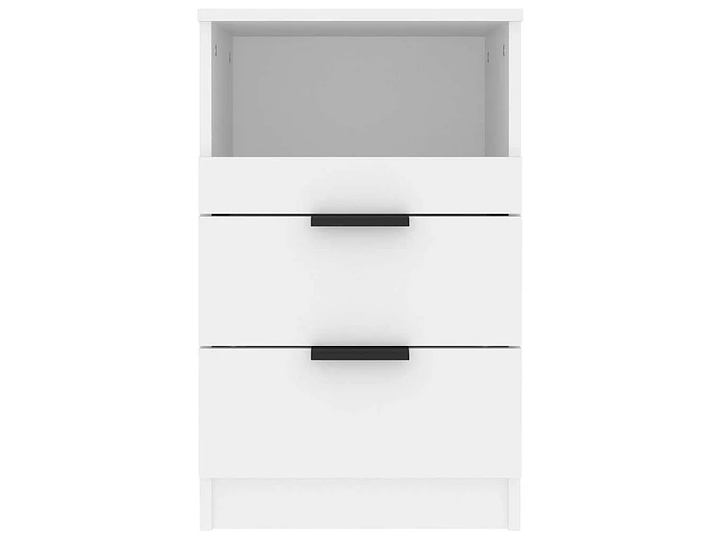 Tables de chevet 2 pcs Blanc Bois d'ingénierie