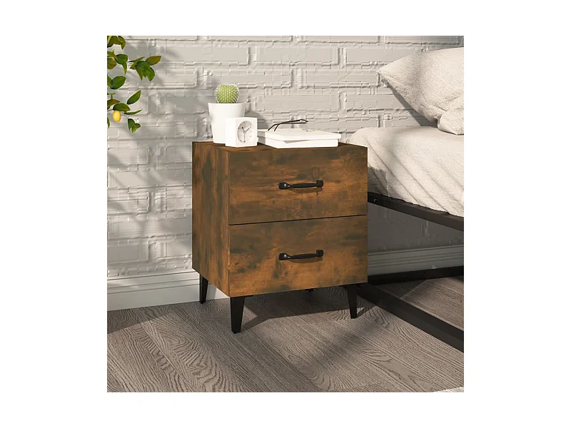 Table de chevet Chêne fumé 40x35x47,5 cm