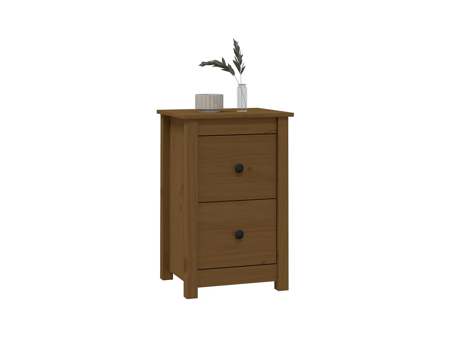 Nachttische 2 Stk. Honigbraun 40x35x61,5 cm Massivholz Kiefer