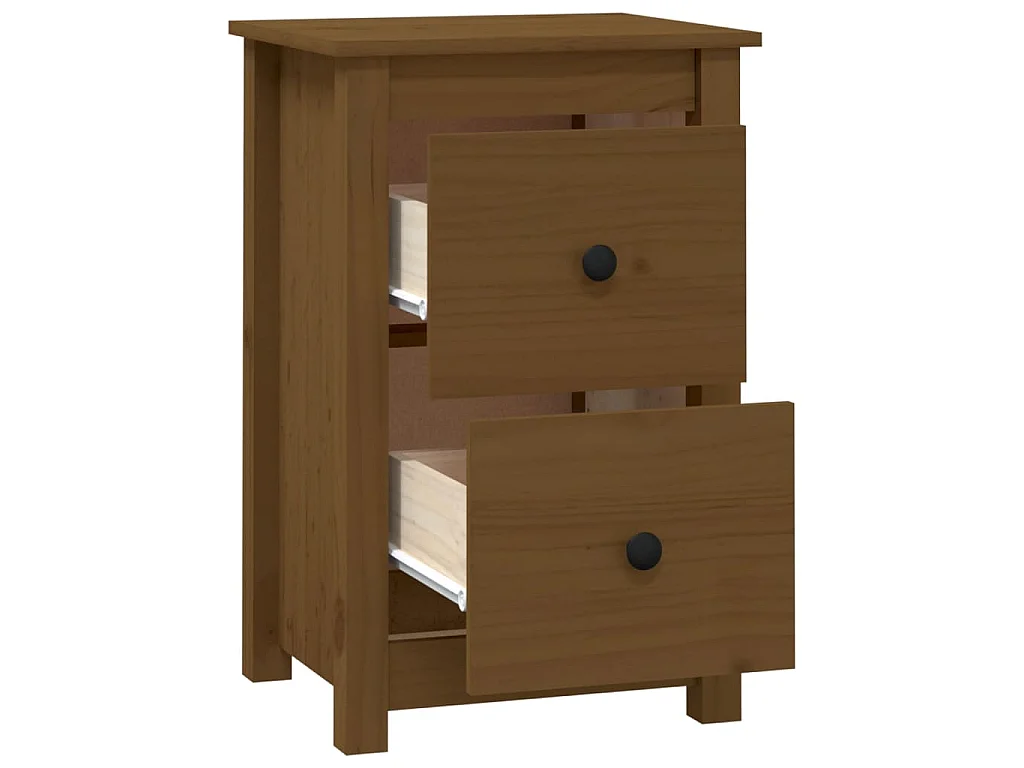 Nachttische 2 Stk. Honigbraun 40x35x61,5 cm Massivholz Kiefer