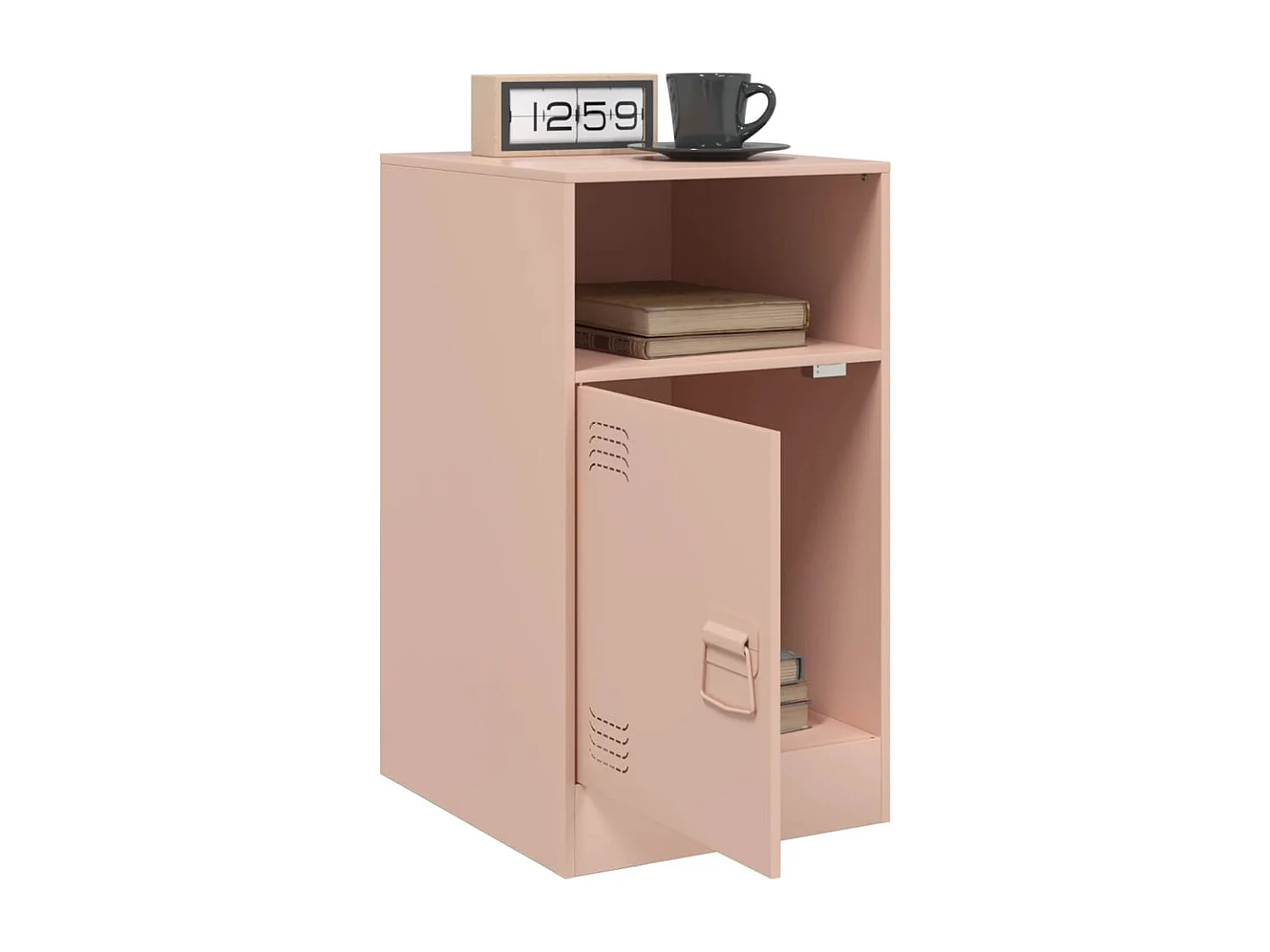 Nachtkastjes 2 st 34,5x39x62 cm staal roze