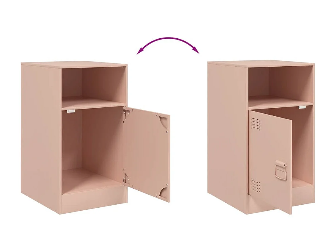 Nachtkastjes 2 st 34,5x39x62 cm staal roze