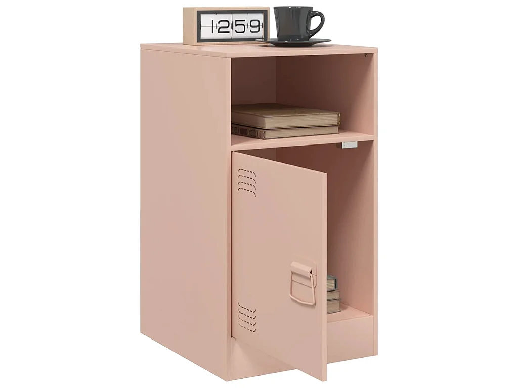 Tables de chevet 2 pcs rose 34,5x39x62 cm acier