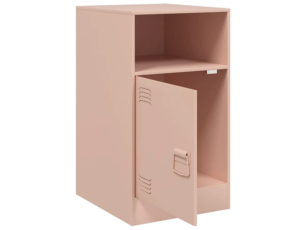 Tables de chevet 2 pcs rose 34,5x39x62 cm acier