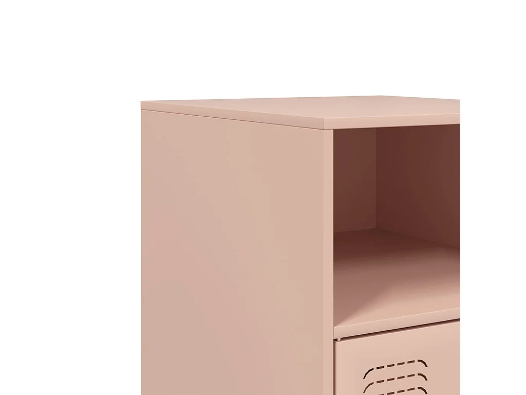 Tables de chevet 2 pcs rose 34,5x39x62 cm acier