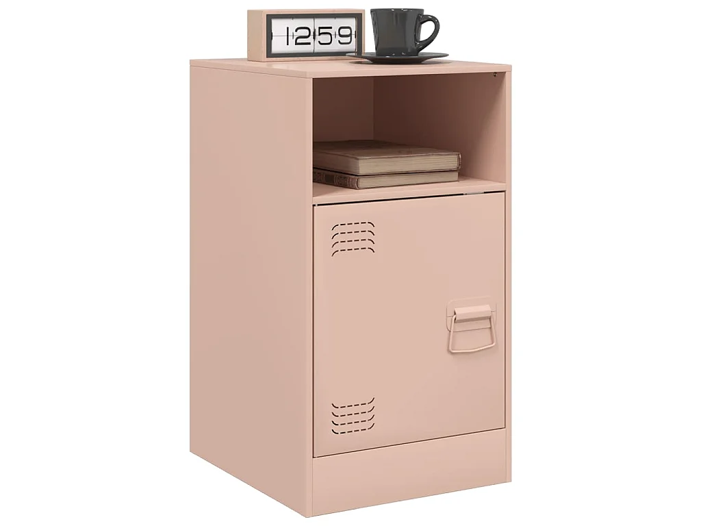 Tables de chevet 2 pcs rose 34,5x39x62 cm acier