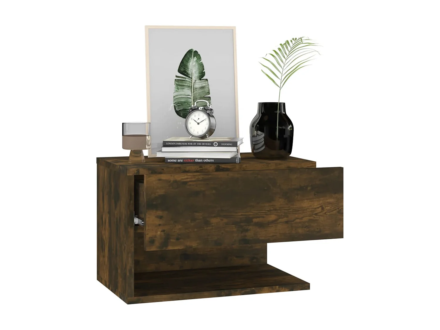 Tables de chevet murales 2 pcs Chêne fumé