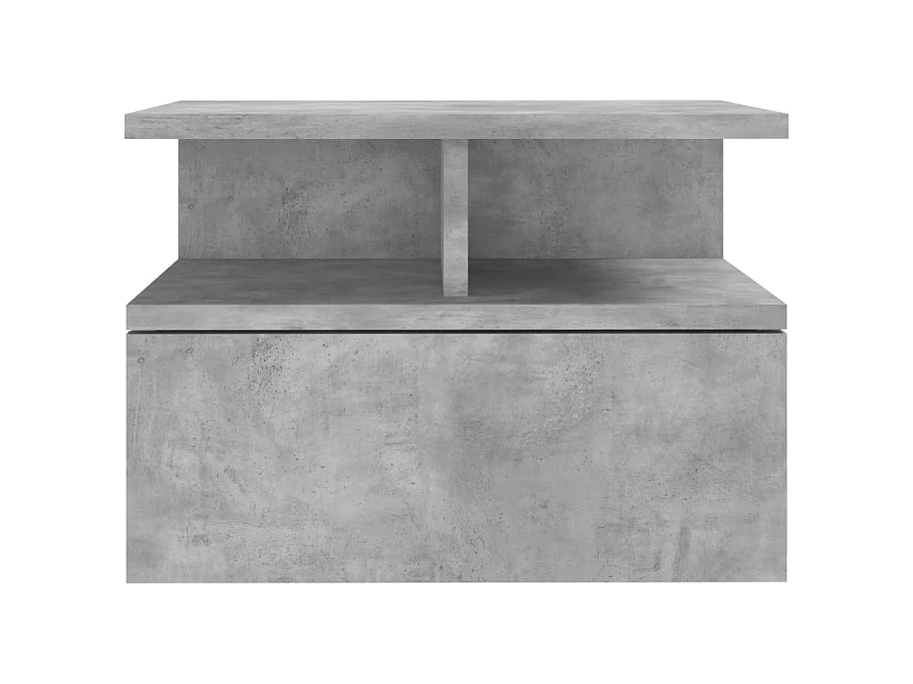 Mesa cabeceira suspensa 2pcs derivados madeira cinzento cimento