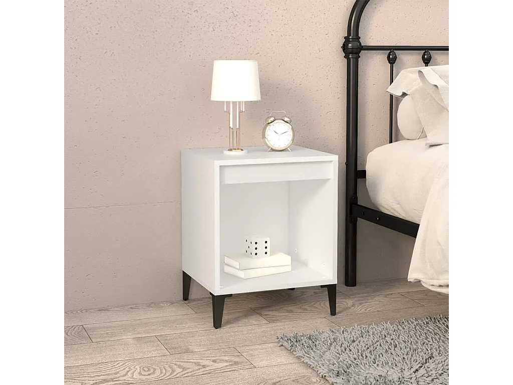 Table de chevet Blanc 40x35x50 cm