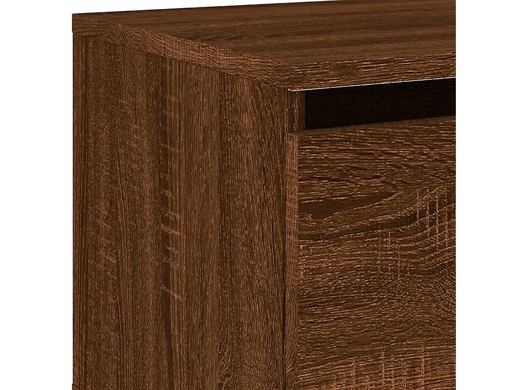 Table de chevet murale avec lumières LED chêne marron