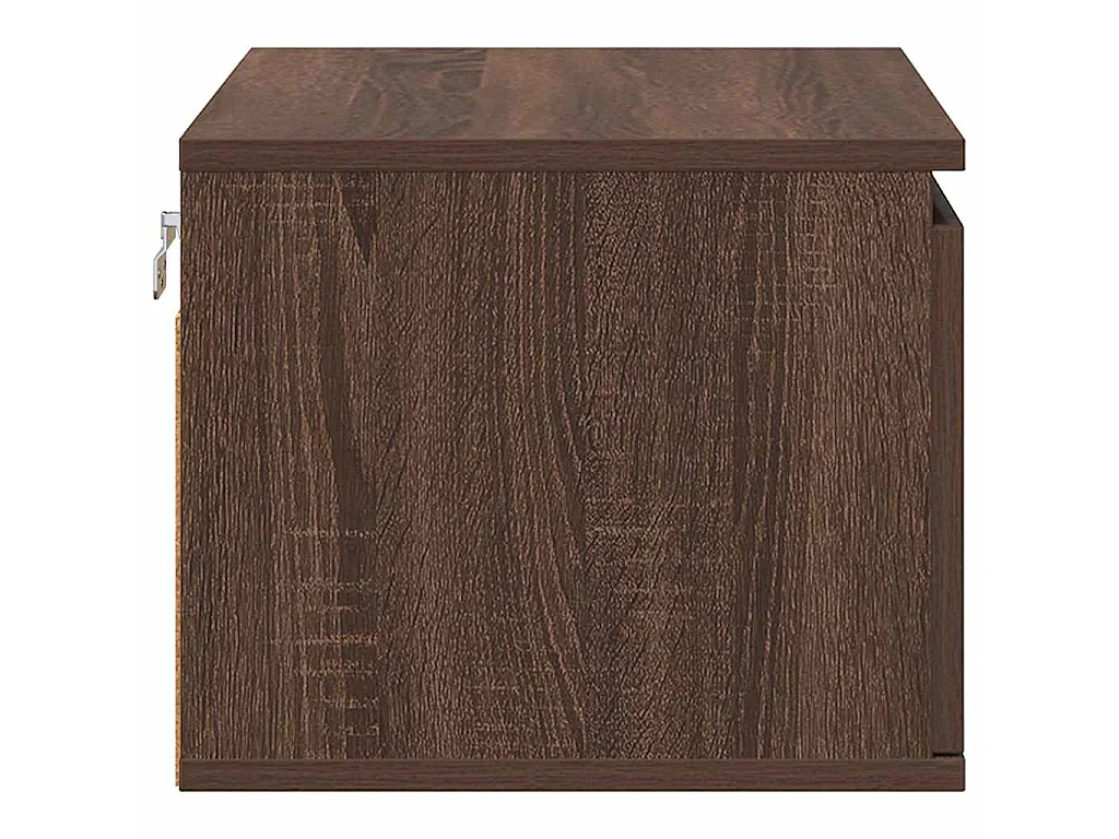 Comodino a Parete con luci LED Rovere Marrone