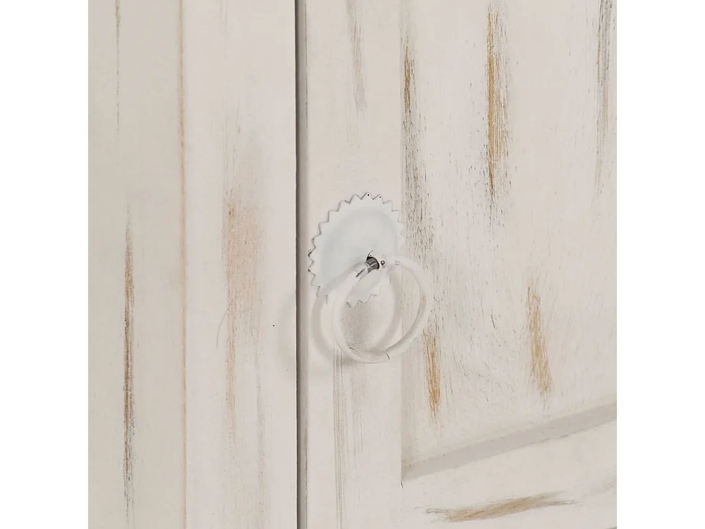 Table de chevet Blanc 40 x 30 x 50 cm Bois de manguier massif