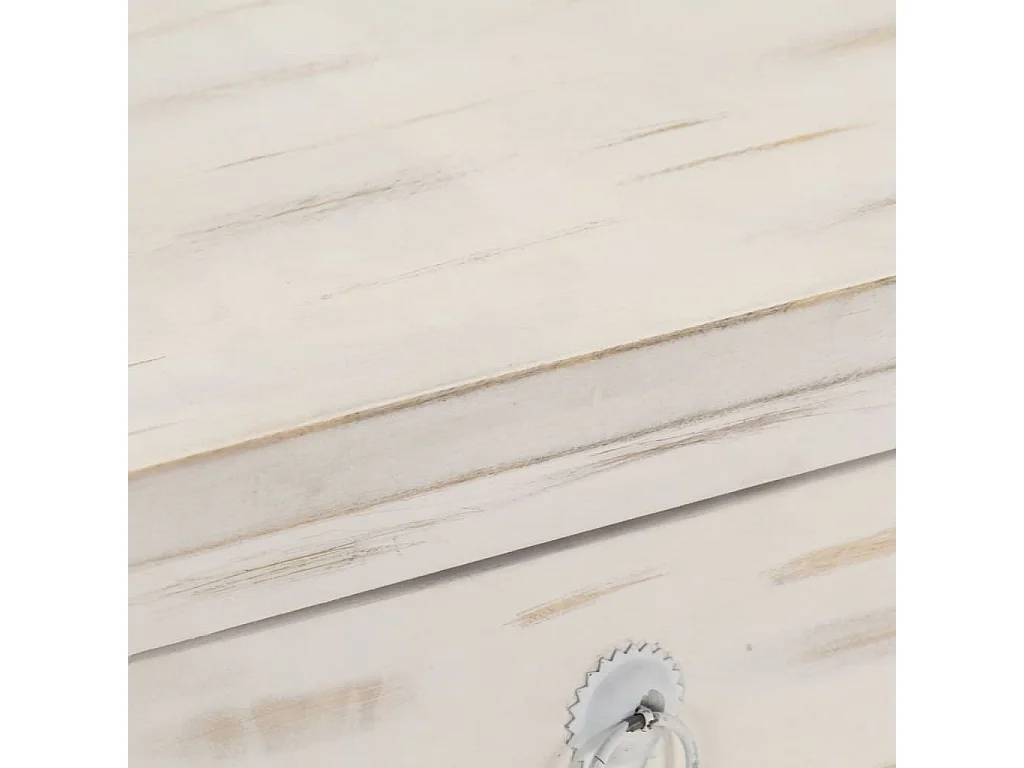 Table de chevet Blanc 40 x 30 x 50 cm Bois de manguier massif