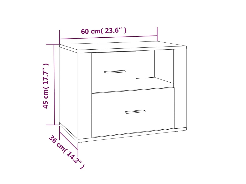 Nachttisch Sonoma-Eiche 60x36x45 cm Holzwerkstoff