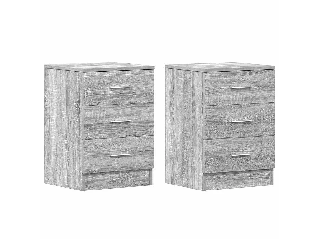 Nachttische 2 Stk. Grau Sonoma 38x35x56 cm Holzwerkstoff