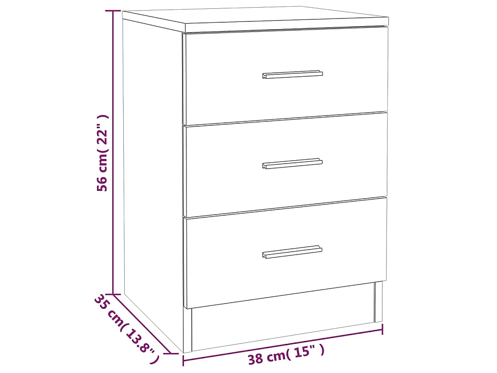 Nachttische 2 Stk. Grau Sonoma 38x35x56 cm Holzwerkstoff