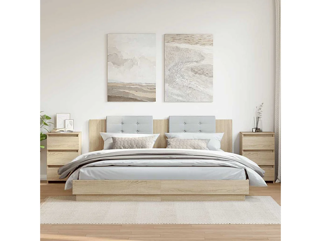 Comodini 2 pz Rovere Sonoma 40x35x62,5 cm in Legno Multistrato