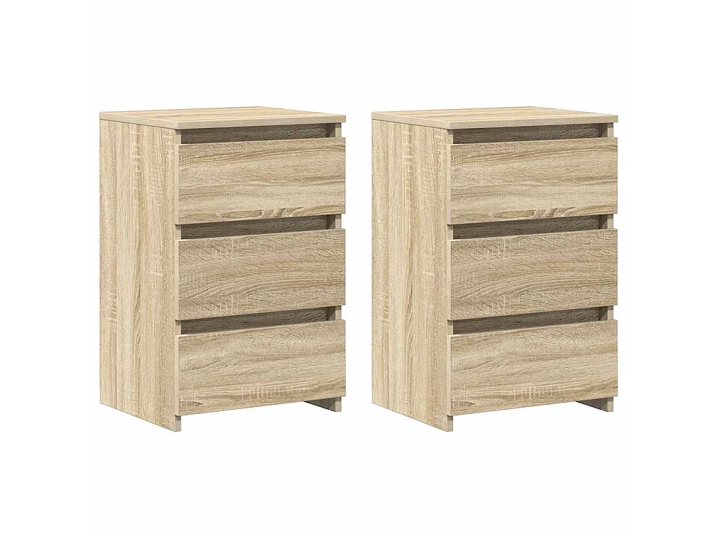 Mesitas de noche 2 uds contrachapada roble Sonoma 40x35x62,5cm