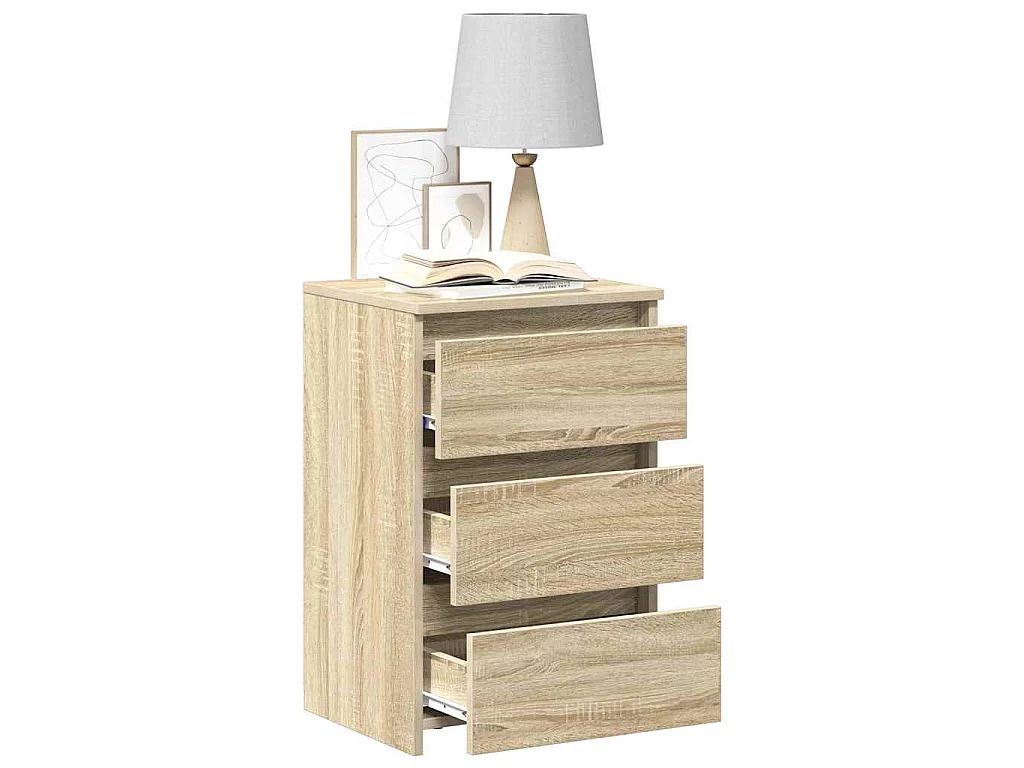 Mesitas de noche 2 uds contrachapada roble Sonoma 40x35x62,5cm