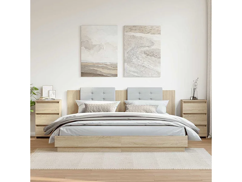 Comodini 2 pz Rovere Sonoma 40x35x62,5 cm in Legno Multistrato