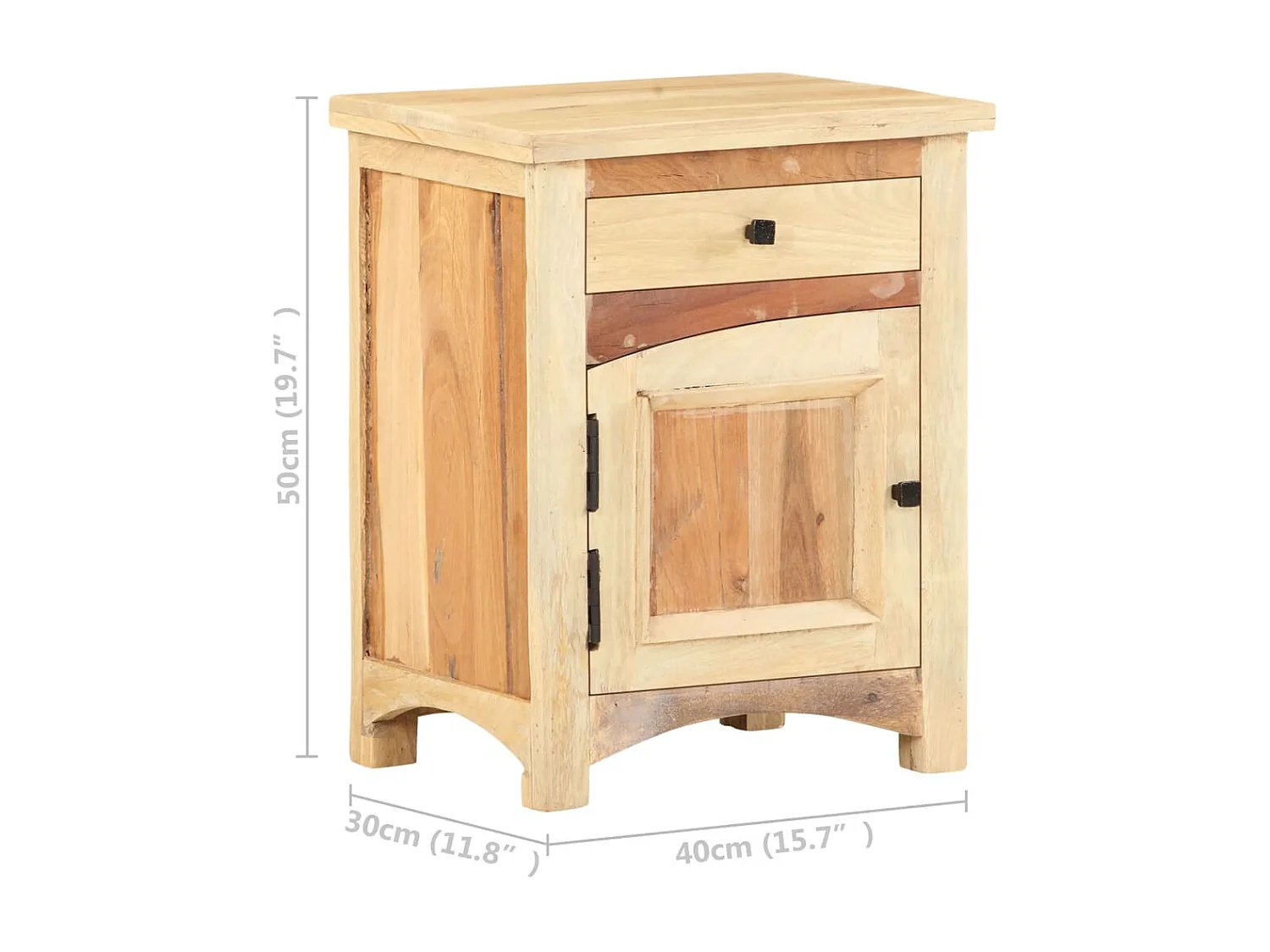 Table de chevet 40 x 30 x 50 cm Bois de récupération massif